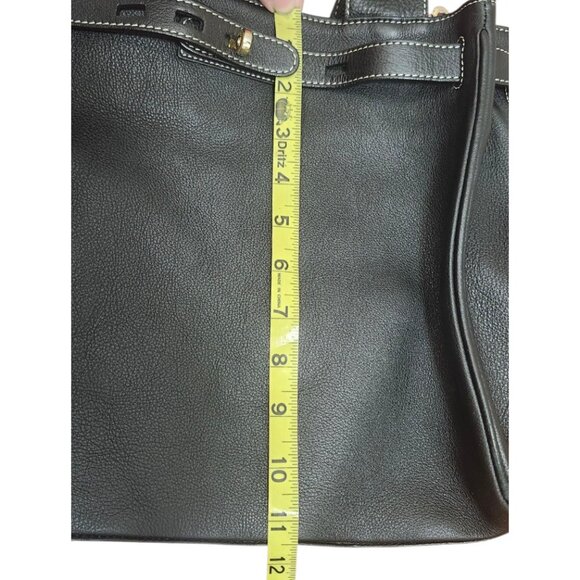 Suarez Made in Italy Black Leather Tote Shoulder Bag Gold Hardware Large Structu - Picture 16 of 16